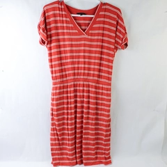 Banana Republic Orange and White Striped Dress Size Large