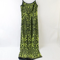 En Focus Studio Green and Navy Patterned Ankle-length Dress Women's Size 10
