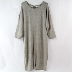 Bobeau Gray Shoulder Cutout Short Sleeve Knee-length Sweater Dress Women's 1X