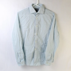 Michael Kors Men's Slim Fit Untucked Length Blue Pattern Button Up Shirt Size M