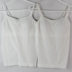 Lot of 2 Jockey Women's White Spaghetti Straps Built in Bra Tank Top Size L