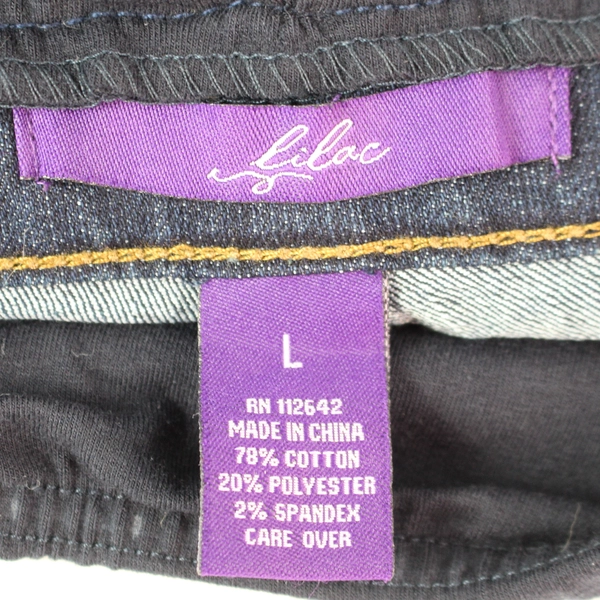 Lilac Dark Double Pocket Tummy Trimmer Denim Blue Jeans Women's Size Large 10-12