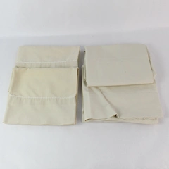 Lot of 4 Beige Queen & King Size Pillowcases 20x30" & 20x36" Stained DIY Fabric