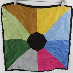 Vintage Multicolor Pinwheel Pocket Square Handkerchief 18x18" 
