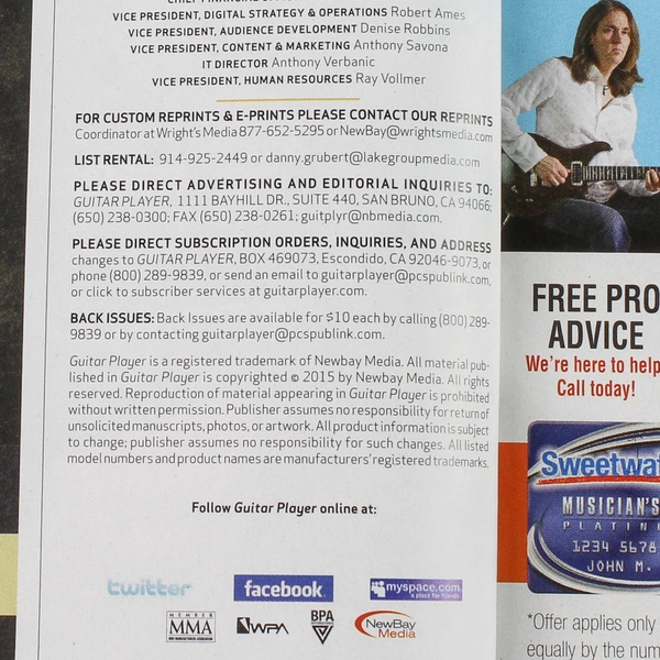 Guitar Player Magazine June 2015 Jose Feliciano Uli Jon Roth