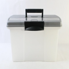 Newell Office Products Frosted Plastic Storage Tool Box with Lid and Handle 2003