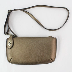 Joy Susan Brown Zipper Closure Removable Crossbody Strap Clutch Purse