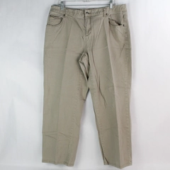 CJ Banks Women's Beige Mid Rise Wide Straight Leg Jeans Size 16W Petite 