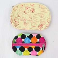Lot of 2 Small Makeup Perfume Cosmetic Accessory Pouches Zipper Closures