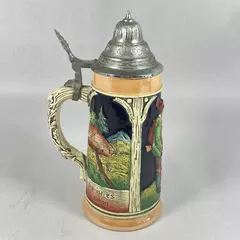Vintage Bravo Lidded Beer Stein Western Germany 9.5 Inch
