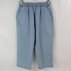 American Sweetheart Women's Light Blue Elastic Waist Capri Pants Size SP