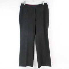 Worthington Women's Black Gray Pin Stripe Straight Leg Dress Pants Size 10P