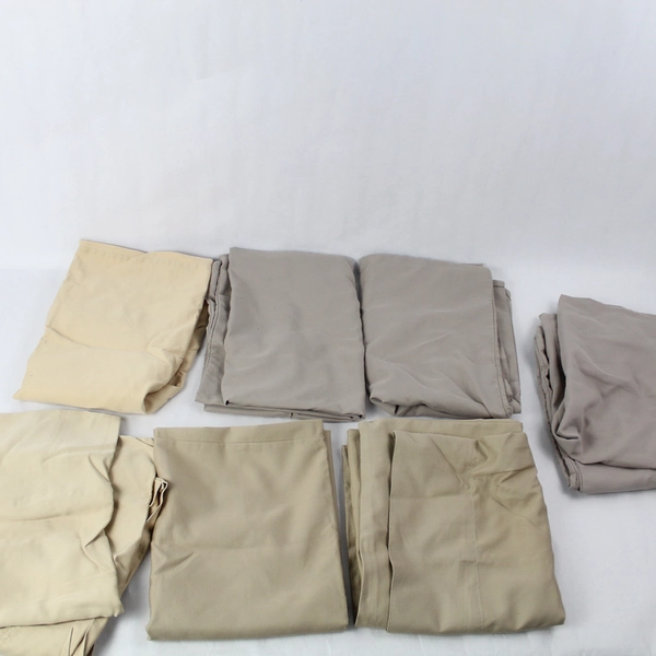 Mixed Lot of 7 Beige & Brown Queen Size Pillowcases Scrap Fabric Crafting DIY