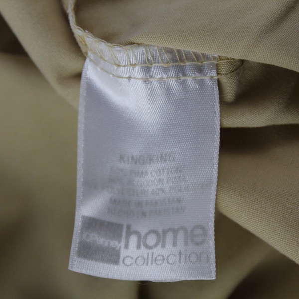 Set of 2 JCPenney Home Beige King Size Pillowcases Scrap Fabric Crafting DIY