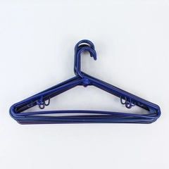 Lot of 10 Dark Blue & Purple Plastic Tubular Clothing Hangers with Hooks 