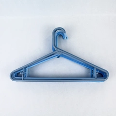 Lot of 10 Shades of Light Blue Plastic Tubular Clothing Hangers Standard Size