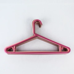 Lot of 10 Shades of Mauve Pink Plastic Tubular Clothing Hangers with Bar & Hooks