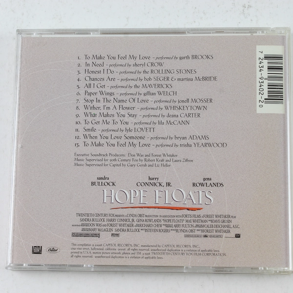 Hope Floats Original Soundtrack Dave Grusin CD 1998 Capitol Records