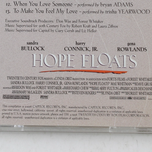 Hope Floats Original Soundtrack Dave Grusin CD 1998 Capitol Records