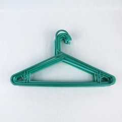 Lot of 10 Teal Plastic Tubular Standard Size Clothing Hangers with Bars & Hooks