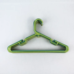 Lot of 10 Shades of Light Green Plastic Tubular Notched Clothing Hangers