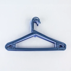 Lot of 10 Shades of Purple Tubular Plastic Clothing Hangers with Bars & Hooks