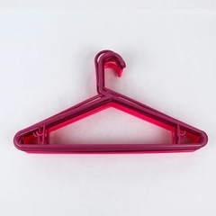 Lot of 10 Shades of Hot Pink Plastic Tubular Clothing Hangers with Hooks & Bars