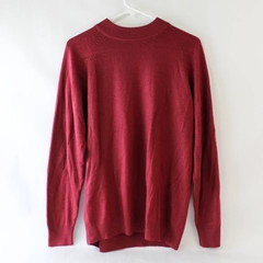 Sarah Bentley Maroon Acrylic Knit Sweater Women's Size Small Back Zipper
