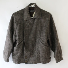 Vintage Sun Dolce Brown Wool Full-Zip Collared Jacket Women's Small Flawed