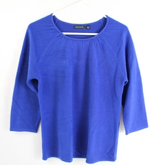 Notations Women's Dark Blue 3/4 Sleeve Soft Sweater Size Medium 100% Acrylic