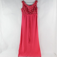 Vintage Handmade Pink Dress with White Flower Design Women's Size Small