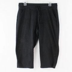 St Johns Bay Women's Black Drawstring Waistband Capri Sweatpants Size Large