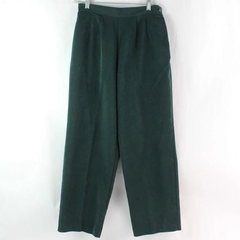 Vintage Women's Dark Green Elastic Waist Straight Leg Pants Size 8 100% Poly