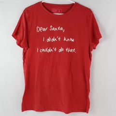 Crazy Dog Red Dear Santa Christmas T-shirt Women's Size Large