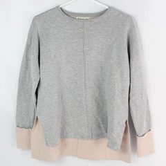Dakini Gray Cotton Blend Sweater with Pink Lining Women's XS