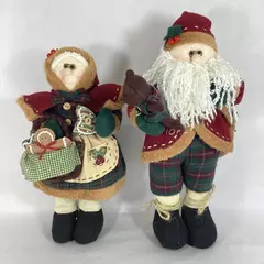 Santa and Mrs. Claus Standing Christmas Doll Decorations 17 and 15 Inch