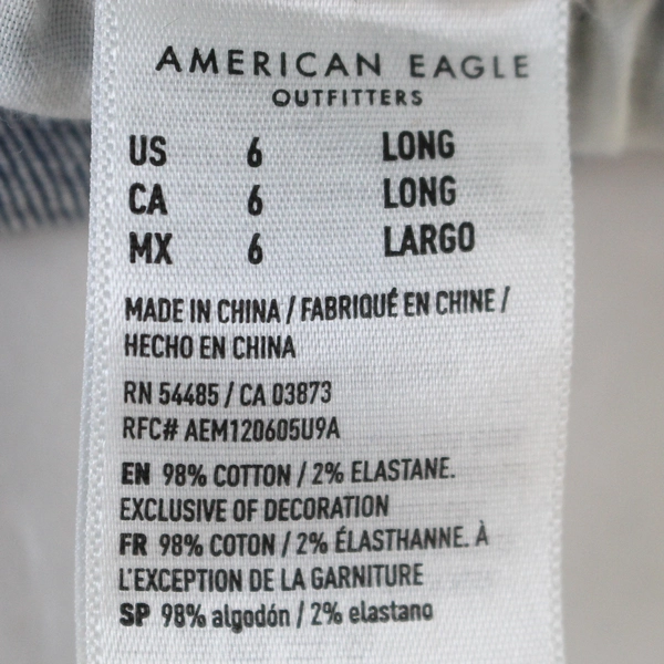 American Eagle Super Stretch High-Rise Ripped Denim Jeggings Women's Size 6
