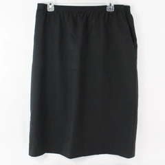 Alfred Dunner Black Mid-Length Elastic Waist Skirt Women's Plus Size 18