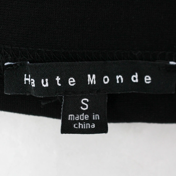 Haute Monde Black Elastic Waist Crochet Floral Accent Skirt Women's Size Small