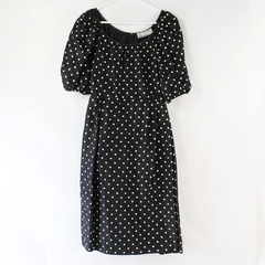 Vintage Contempo Casuals Black Knee-Length Polka Dot Dress Women's Size 11