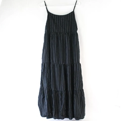 Dip Black Pinstripe Thin Strap Mid-Length Dress Women's Medium