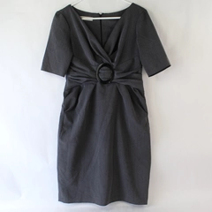 Maggy London Petites Gray Short-Sleeve Knee-Length Dress Women's Size Medium