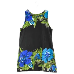 Vintage In Gear Women's Black Tropical Short Tank Dress Size Large Made in India