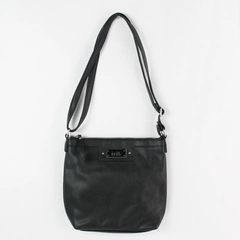 Nicole Miller New York Black Shoulder Strap Bag Zip Up Purse Faux Leather