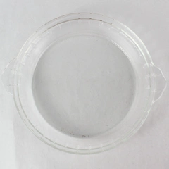 Unmarked Clear Glass Handled Pie Dish 9"