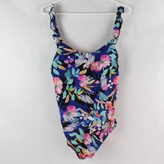 Heat Multicolor Floral Design One Piece Swimsuit Bra Women's Size Large