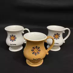 Set of 3 Ernest Sohn Sun Valley Ceramic Souvenir Footed Mugs