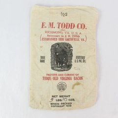 Vintage E.M. Todd Co. Todd's Old Virginia Bacon Sack