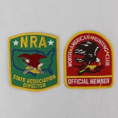 Lot of 2 Vintage NRA North American Hunting Club Sew Own Patches 3.5"