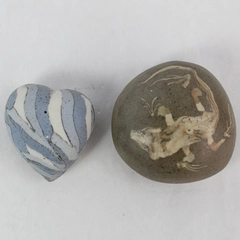 Lot of 2 Painted Clay Spirit Rattle for Meditation and Healing